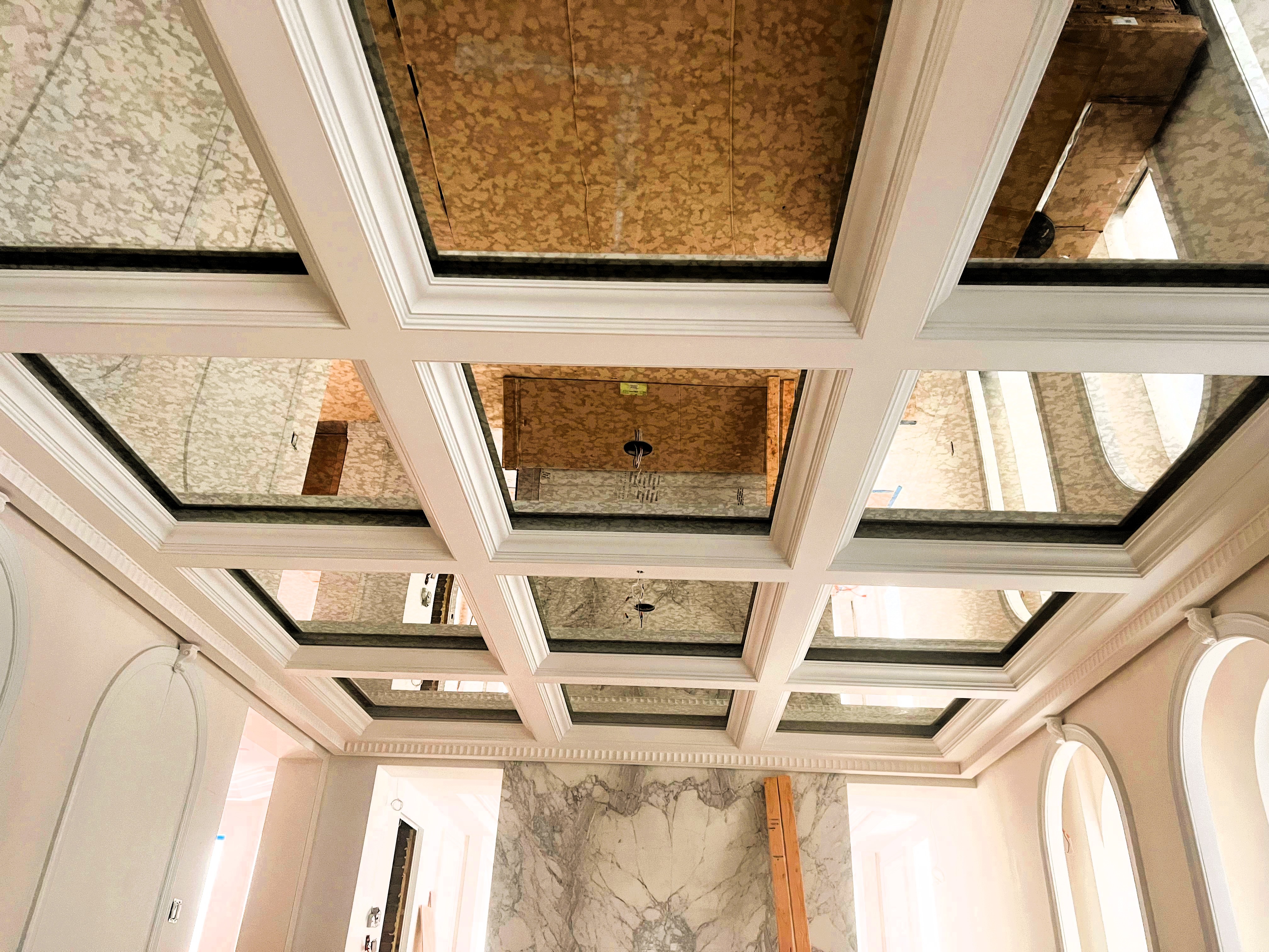 Luxury Coffered Ceiling Mirror