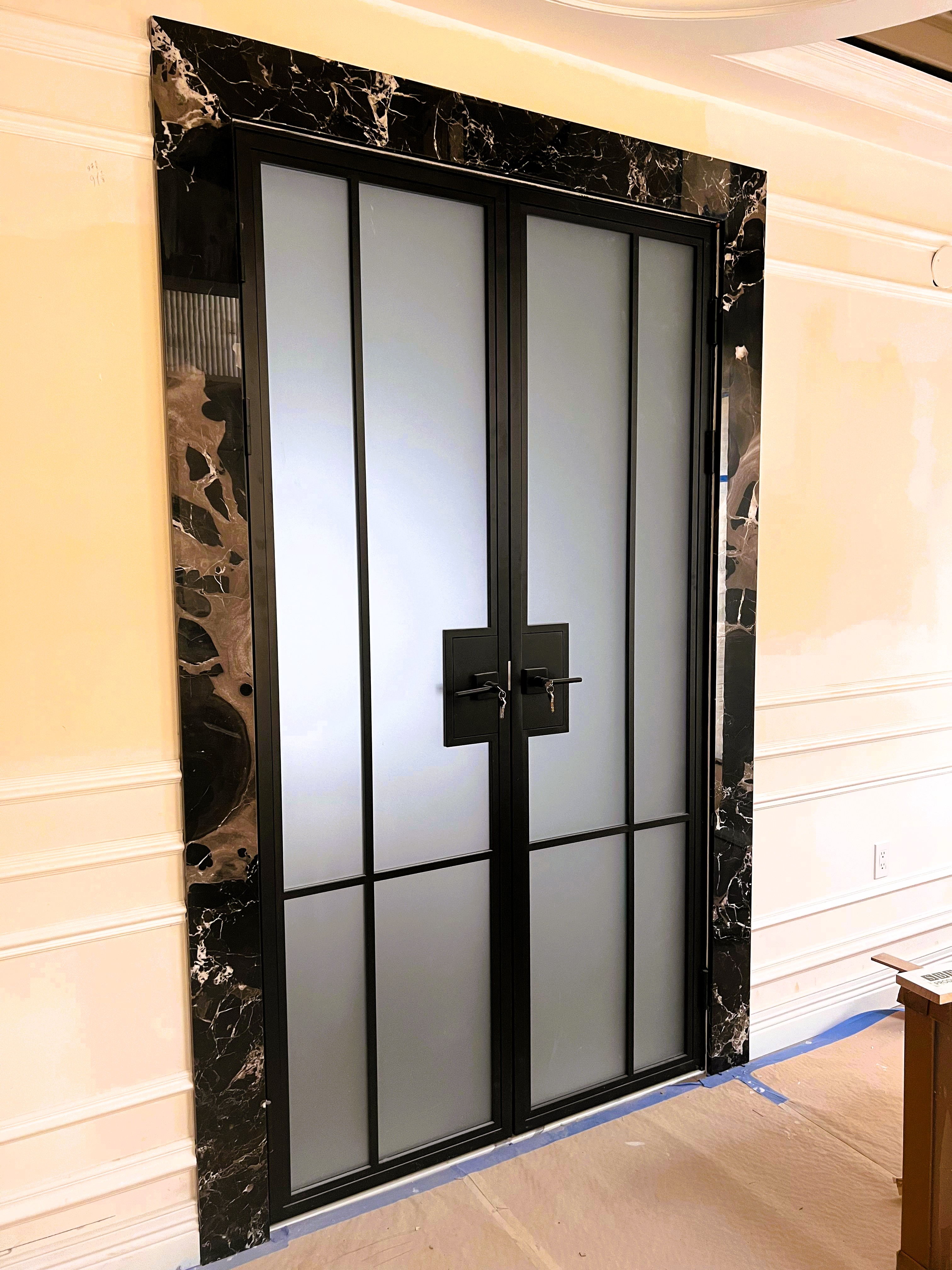 Premium Frosted Glass Double Doors